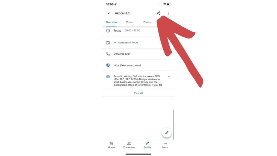 Image of arrow pointing to Get more reviews on google my business