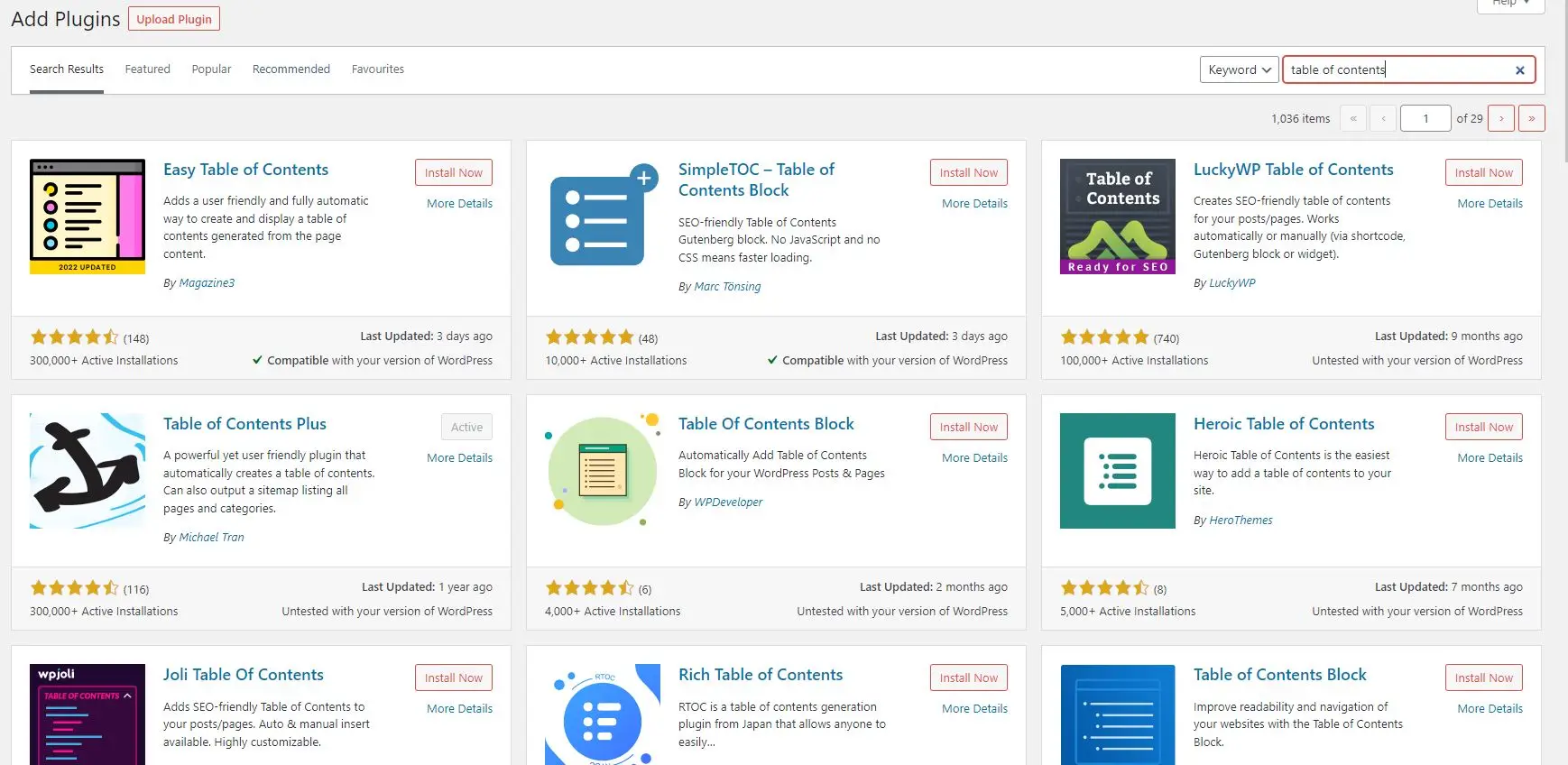 Image of a bunch of Table of Contents WordPress plugins for our post on Blog layout